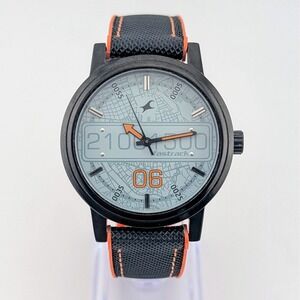 Fastrack Roadtrip 3199NBA Black Blue Map Dial 42mm Quartz Watch 50M